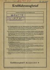 RARITÄT! Kfz Brief VW Käfer Produktionsdatum 01.08.1960 Modellwechsel 60/61