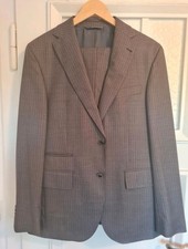 Herrenanzug- Gr. 50- Schurwolle- grau- Nadelstreifen