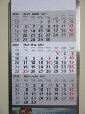 3 Monatskalender für den Schreibtisch, Metall ca. 10,5 x 23 cm, s. Originalfotos