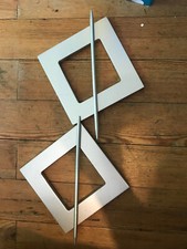 2 x Store Vorhang Gardinen Halter Raffhalter silberfarben mit Spieß Dekoration