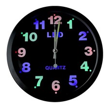 Wanduhr LED Uhr Analog beleuchtet bunter Uhrwerk Rund 29,6cm-SCH