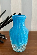 70er Jahre blau Glas Vase