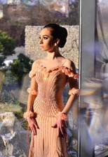 Turnierkleid STANDARD #beige - TOP - Gr. XS - 156-168cm Designerkleid