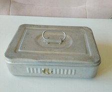 DDR Aluminium Brotdose Stanzila Brotbüchse  Frühstücksdose silber  Vintage  
