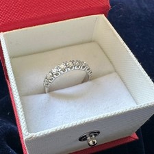 Damenring mit 0.50 Karat, 10 Diamanten/ 585er Weißgold, Top Zustand, R.-Größe 53