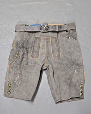 kurze Lederhose hellgrau mit