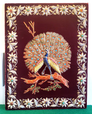 Handstickerrei Zadozi Juwelen wandhanger wohndeko Pfau muster Eingeleg echtstein