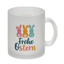 Frohe Ostern Hasen Glas Tasse
