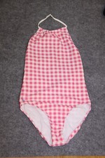 SCHWIMMANZUG BADEANZUG  GRÖSSE XS ROSA WEISS KARIERT RALP LAUREN POLO