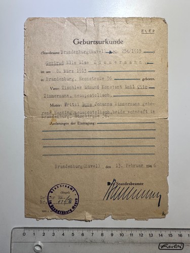 Geburtsurkunde 1946