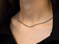 Edelstahl Schlangenkette rund Hals-Kette Anhänger silber 0,9 -3,2 mm I 41-76 cm