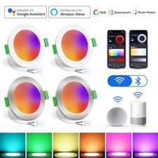 LED Einbaustrahler 68mm WIFI Bluetooth RGB Spot Dimmbar Deckenleuchten Alexa