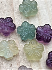 Fluorit Perlen Blume Blumen Mit Loch 5 Stück 12 mm Edelstein Heilstein Kristall