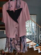 RONNETTA Kleid Gr.38 2 -teilig rosa-grau Brautmutterkleid Crepe Georgette