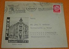 Möbel Günther Mannheim Brief mit Werbung 1939 Herford Autobahn nach Mannheim