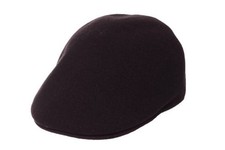 Kangol Seamless Wool 507 schwarz Wolle Flatcap schmal Walk Känguruh Logo Mütze