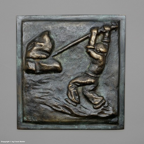 Bronze relief fritz viegener - bronze,