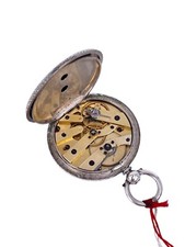 Englische Damen Taschenuhr verziert 37mm 925er Silber