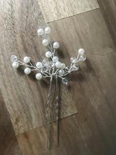 Haar Klammer Hochzeit Braut Haarschmuck perlen grau silber kristall