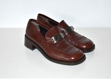 LARIO ? modische Loafer Slipper in Braun aus Leder m. Blockabsatz Gr. 37,5