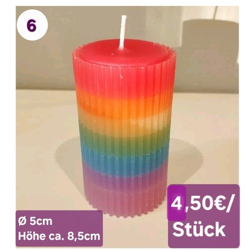 Stumpenkerze mit rillen groß - mit,