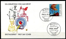 Deutscher Maler und Bildhauer Max Ernst. FDC. BRD 1991