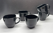 Arcoroc Arcopal France 5 Espresso Tassen Vintage  schwarz TOP Zustand