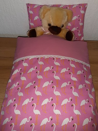 Flamingos puppenbettwäsche - flamingos,