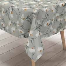 KEVKUS Wachstuch Tischdecke 36231 graugrün Margeriten Blumen eckig rund oval