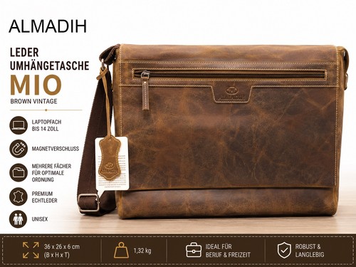 Almadih leder umhängetasche - almadih,