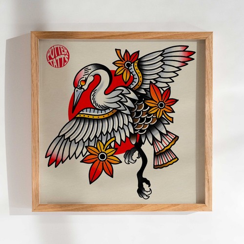 Japanese crane old school - japanese,