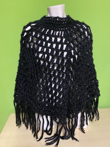 Poncho überwurf cape schwarz - poncho,