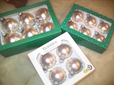 alter Weihnachtsschmuck   Christbaumkugel + 1 Christbaumspitze silberfarben matt