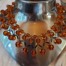 Collier Retro, honigfarbene