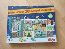 Haba Mein erster 3D Adventskalender In der Weihnachtsfabrik mit 12Holzbausteinen