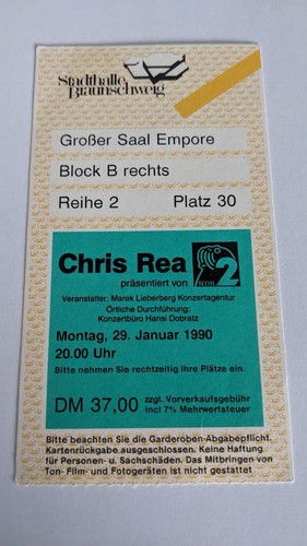 Chris rea ticket - rea,,