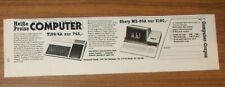 Seltene Werbung SHARP MZ-80A Tischcomputer & Texas Instruments TI 99/4A 1982