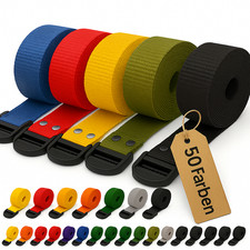 Spanngurt mit Klemmschloss 40 mm – 50 Farben – 1–6 m Länge – Koffergurt Gurtband