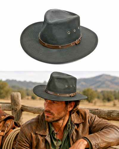 Westernhut cowboy schwarz aus - westernhut,