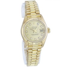 Rolex Oyster Perpetual Lady Datejust Gold Diamantblatt