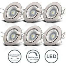 6x LED Einbauspot dimmbar schwenkbar Einbaustrahler Einbauleuchte Deckenspot 