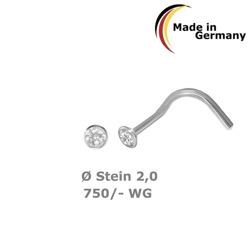 Nasenstecker 750 weißgold 18k - nasenstecker,