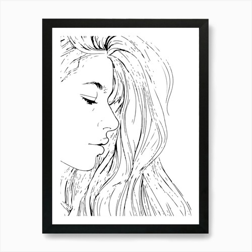 Portrait girl monoline - a,