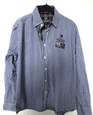 hochwertiges TAILOR & SON 100% Baumwolle Hemd Gr. 52 /L blau weiß