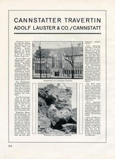 Cannstatter Travertin XL Reklame 1926 Naturstein Lauster Cannstatt Werbung Bad