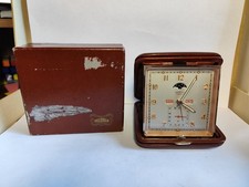 Vintage Schweizer Angelus Super Wecker 8 Tage Vollkalender Mondphase.