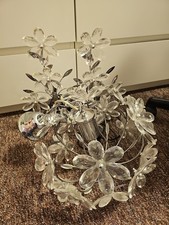 Hängelampe und  2 Nachttischlampen Blütenmotiv