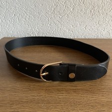 Gürtel Damen Tommy Hilfigher Leder 75 cm 30inch schwarz Schnalle goldfarben