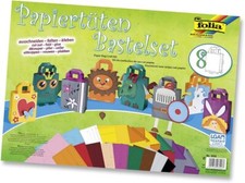 folia Papiertüten Bastelset für 8 kreative Geschenktüten Schnittmuster B-WARE
