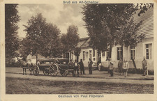 4/34 AK ALT SCHADOW GASTHAUS BEESKOW HALBE PFERD - LESSA RIESA SACHSEN JAHR 1934